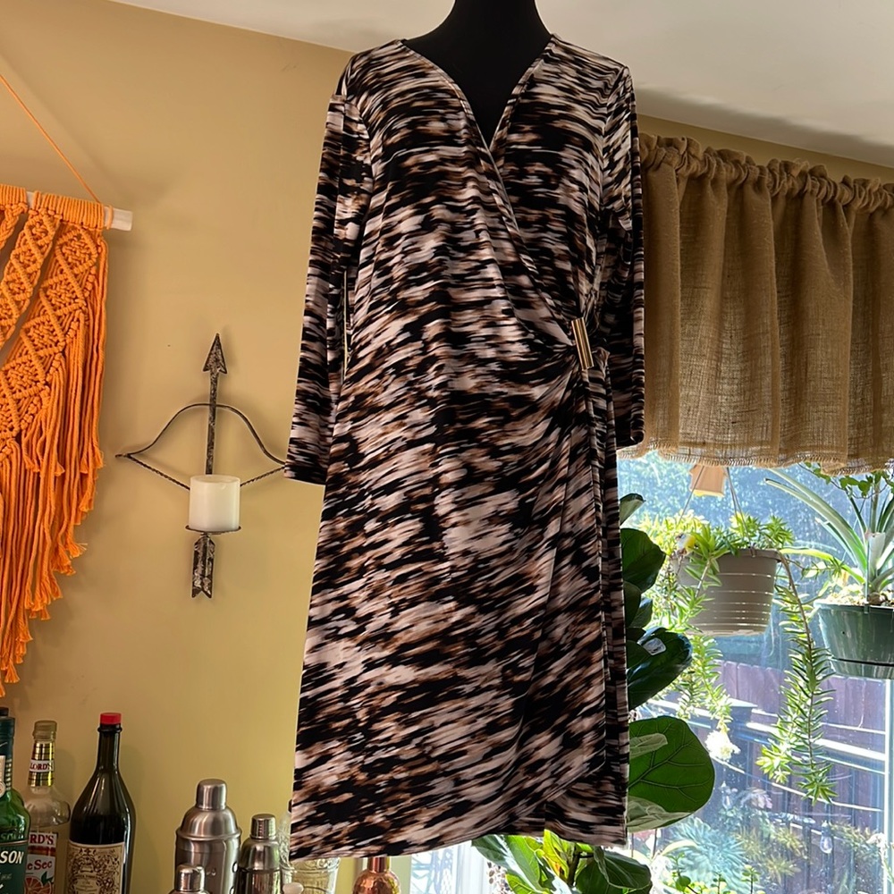 Calvin Klein faux wrap dress.